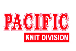 PACIFIC KNIT DIVISION logo in red text with white background